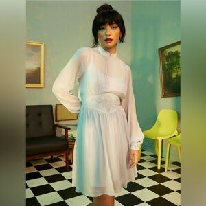 NWT Hot Topic Beetlejuice Beetlejuice Astrid Mesh Long Sleeve Dress M